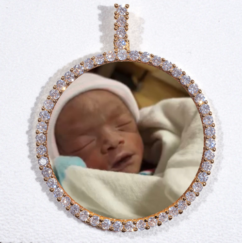LARGE 3D CIRCLE CUSTOM PICTURE PENDANT