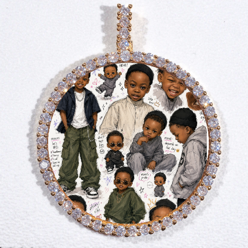 LARGE 3D CIRCLE CUSTOM PICTURE PENDANT