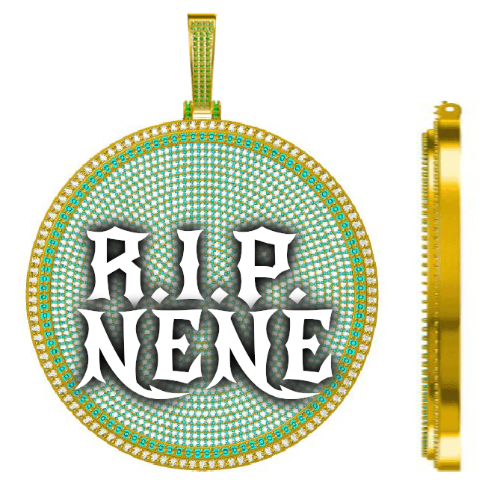 CUSTOM LETTER NECKLACE 3D BIG DISC