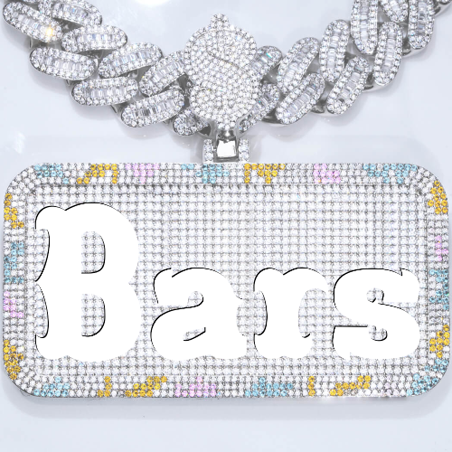 CUSTOM LETTER NECKLACE 3D COLORFUL SQUARE