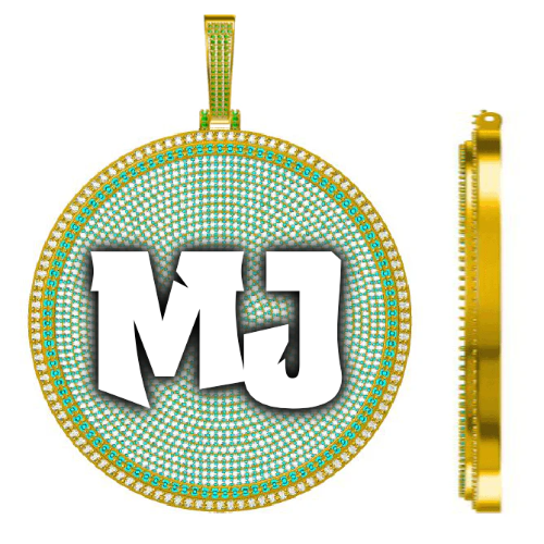 CUSTOM LETTER NECKLACE 3D BIG DISC