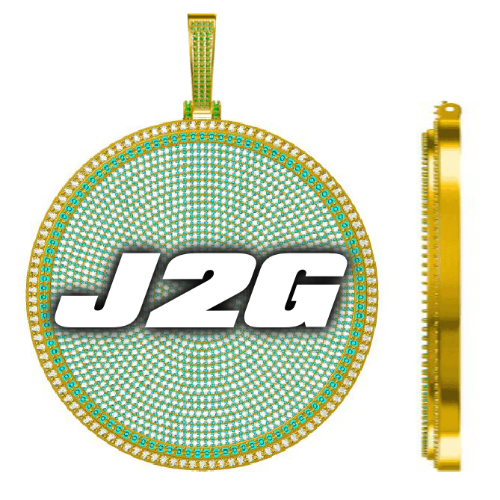 CUSTOM LETTER NECKLACE 3D BIG DISC