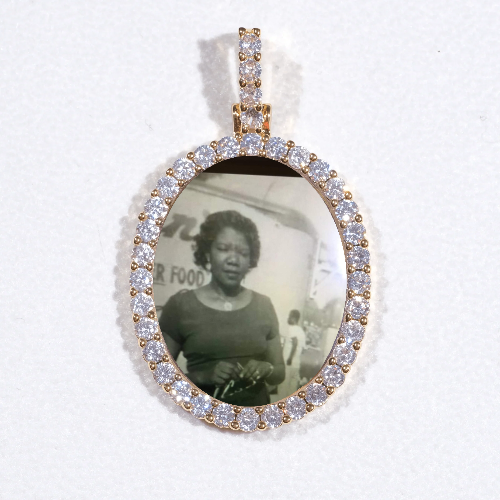 3D Oval Custom Picture Pendant