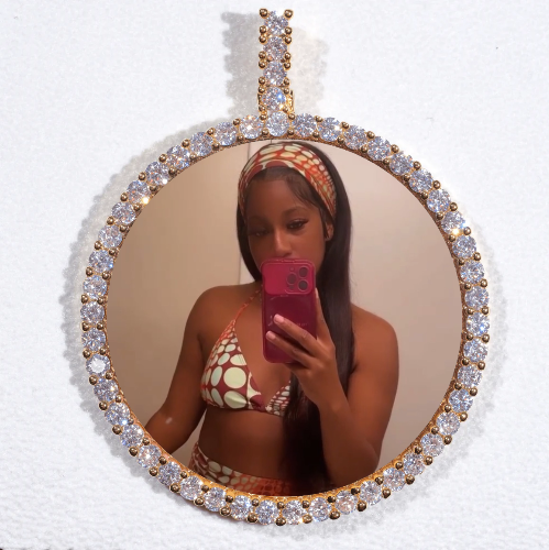 LARGE 3D CIRCLE CUSTOM PICTURE PENDANT