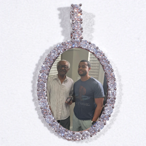 Large 3D Oval Custom Picture Pendant
