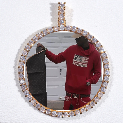 LARGE 3D CIRCLE CUSTOM PICTURE PENDANT
