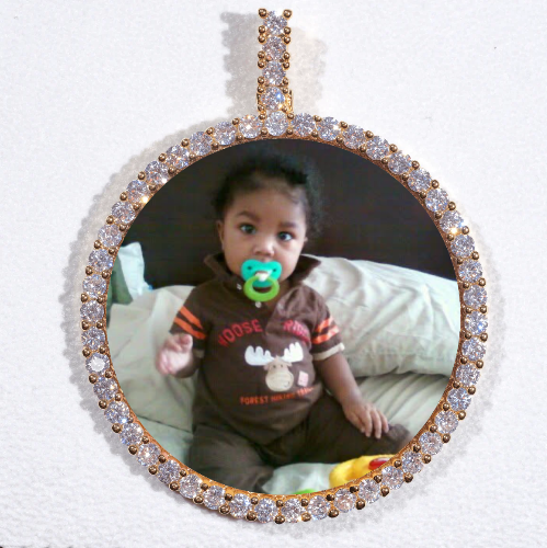 LARGE 3D CIRCLE CUSTOM PICTURE PENDANT