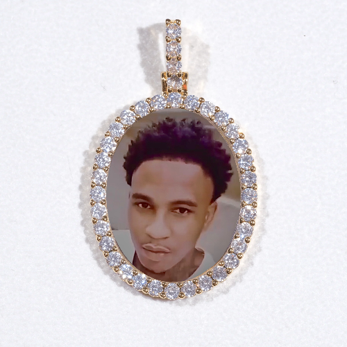 3D Oval Custom Picture Pendant