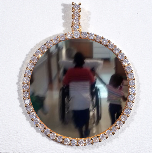 LARGE 3D CIRCLE CUSTOM PICTURE PENDANT