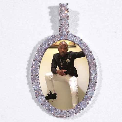 Large 3D Oval Custom Picture Pendant
