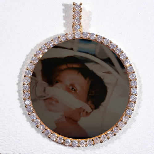 LARGE 3D CIRCLE CUSTOM PICTURE PENDANT