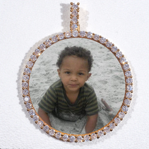 LARGE 3D CIRCLE CUSTOM PICTURE PENDANT