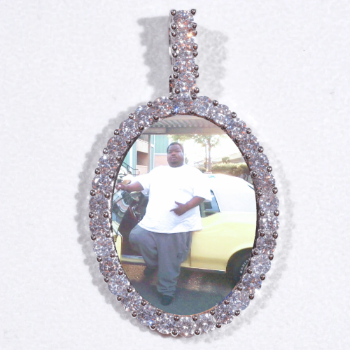 Large 3D Oval Custom Picture Pendant