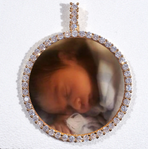 LARGE 3D CIRCLE CUSTOM PICTURE PENDANT