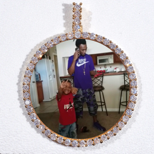 LARGE 3D CIRCLE CUSTOM PICTURE PENDANT