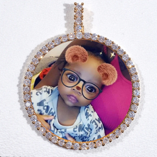 LARGE 3D CIRCLE CUSTOM PICTURE PENDANT
