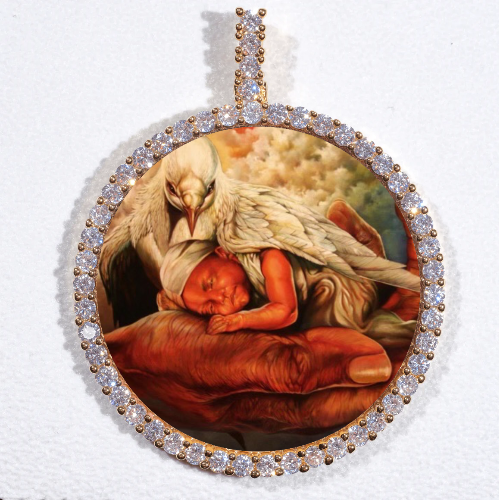 LARGE 3D CIRCLE CUSTOM PICTURE PENDANT
