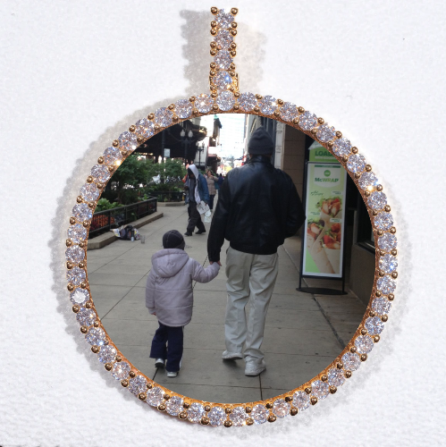 LARGE 3D CIRCLE CUSTOM PICTURE PENDANT