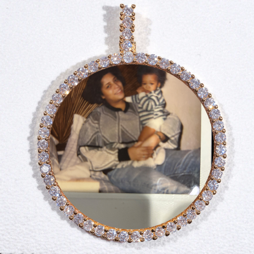 LARGE 3D CIRCLE CUSTOM PICTURE PENDANT
