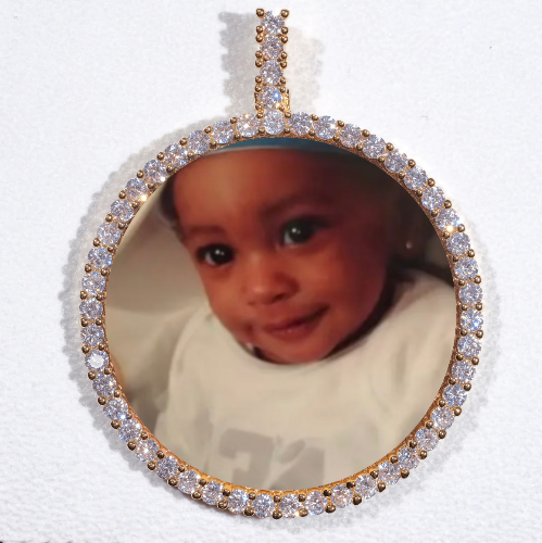 LARGE 3D CIRCLE CUSTOM PICTURE PENDANT
