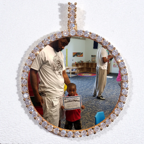LARGE 3D CIRCLE CUSTOM PICTURE PENDANT