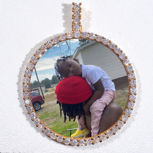 LARGE 3D CIRCLE CUSTOM PICTURE PENDANT