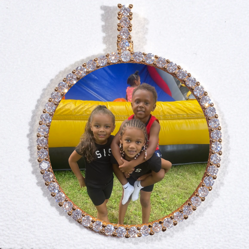 LARGE 3D CIRCLE CUSTOM PICTURE PENDANT
