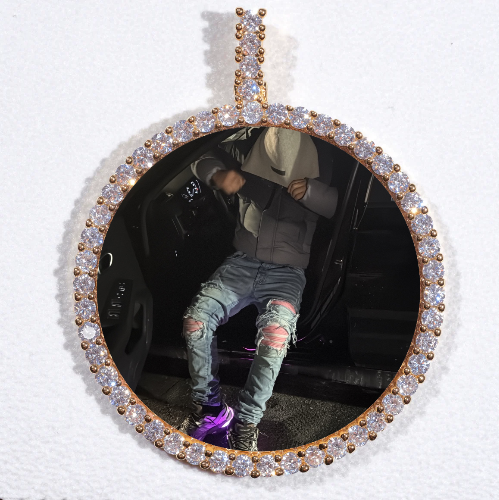 LARGE 3D CIRCLE CUSTOM PICTURE PENDANT