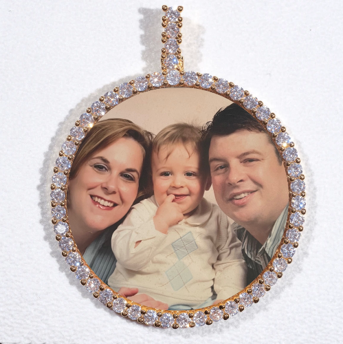 LARGE 3D CIRCLE CUSTOM PICTURE PENDANT