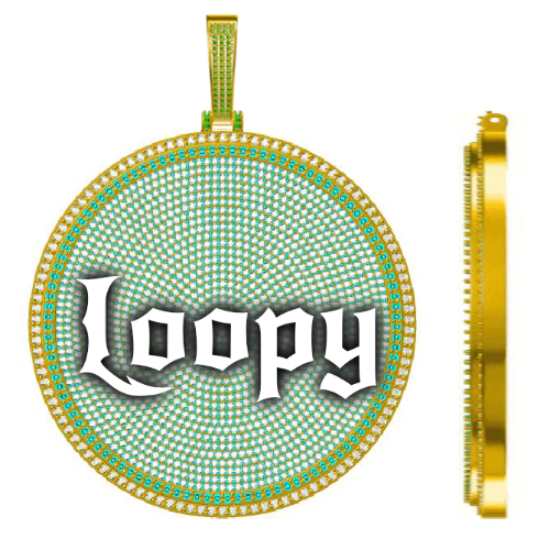 CUSTOM LETTER NECKLACE 3D BIG DISC