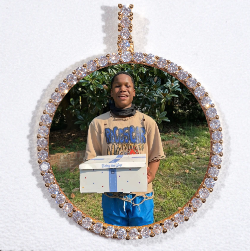 LARGE 3D CIRCLE CUSTOM PICTURE PENDANT
