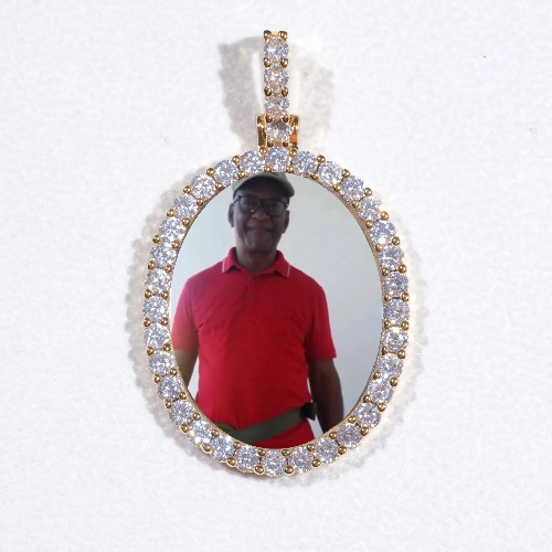 3D Oval Custom Picture Pendant