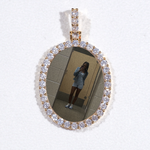 3D Oval Custom Picture Pendant
