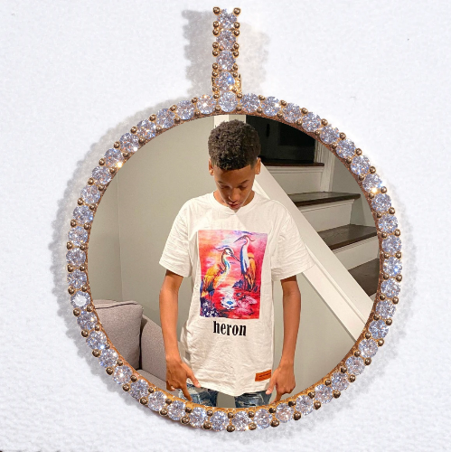 LARGE 3D CIRCLE CUSTOM PICTURE PENDANT