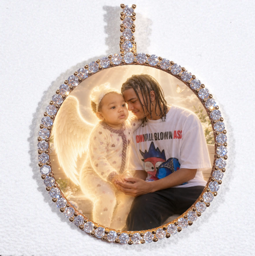 LARGE 3D CIRCLE CUSTOM PICTURE PENDANT