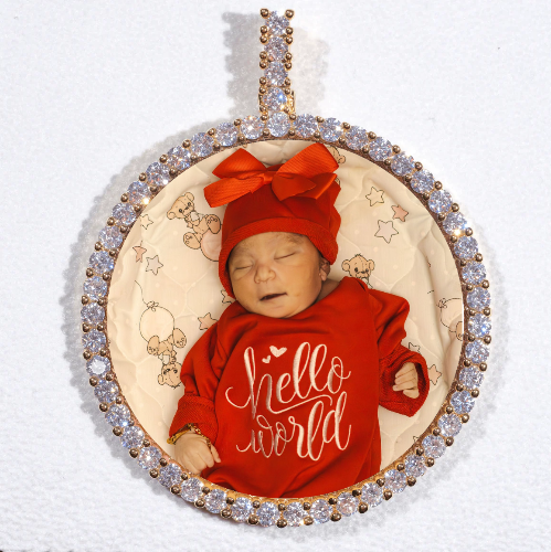 LARGE 3D CIRCLE CUSTOM PICTURE PENDANT