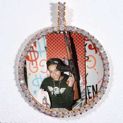 LARGE 3D CIRCLE CUSTOM PICTURE PENDANT