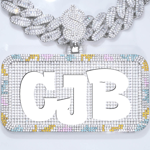 CUSTOM LETTER NECKLACE 3D COLORFUL SQUARE