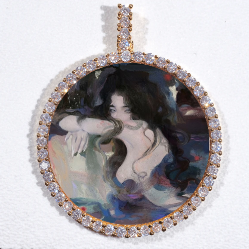 LARGE 3D CIRCLE CUSTOM PICTURE PENDANT