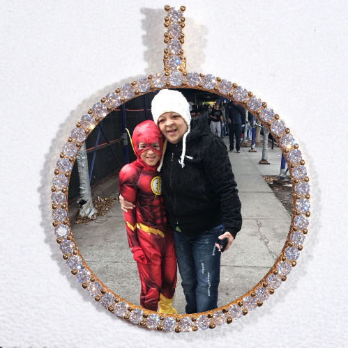 LARGE 3D CIRCLE CUSTOM PICTURE PENDANT