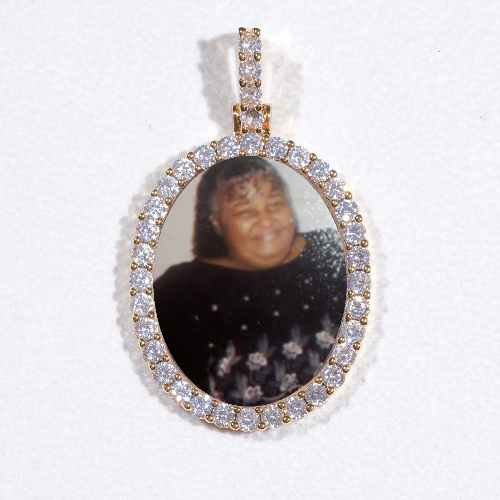 3D Oval Custom Picture Pendant