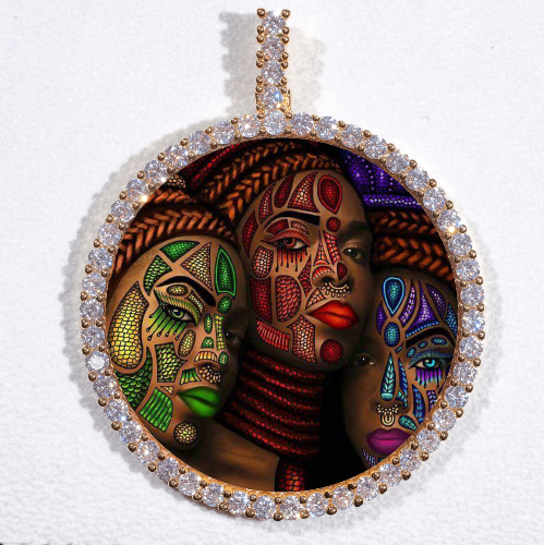 LARGE 3D CIRCLE CUSTOM PICTURE PENDANT