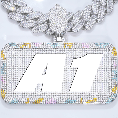 CUSTOM LETTER NECKLACE 3D COLORFUL SQUARE