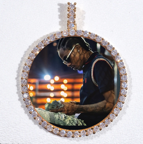 LARGE 3D CIRCLE CUSTOM PICTURE PENDANT