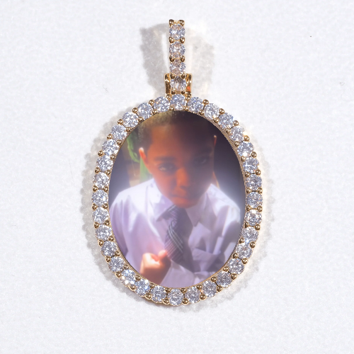 3D Oval Custom Picture Pendant