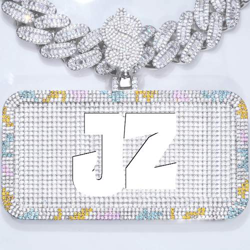 CUSTOM LETTER NECKLACE 3D COLORFUL SQUARE