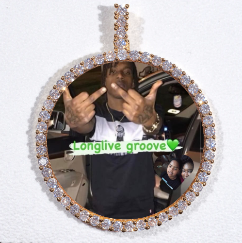 LARGE 3D CIRCLE CUSTOM PICTURE PENDANT