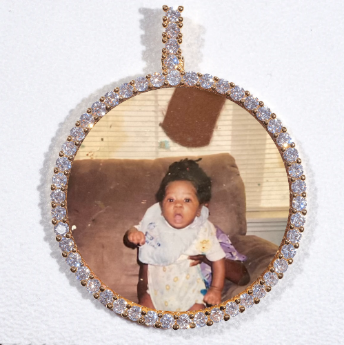 LARGE 3D CIRCLE CUSTOM PICTURE PENDANT