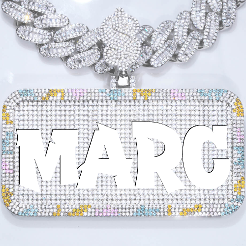CUSTOM LETTER NECKLACE 3D COLORFUL SQUARE