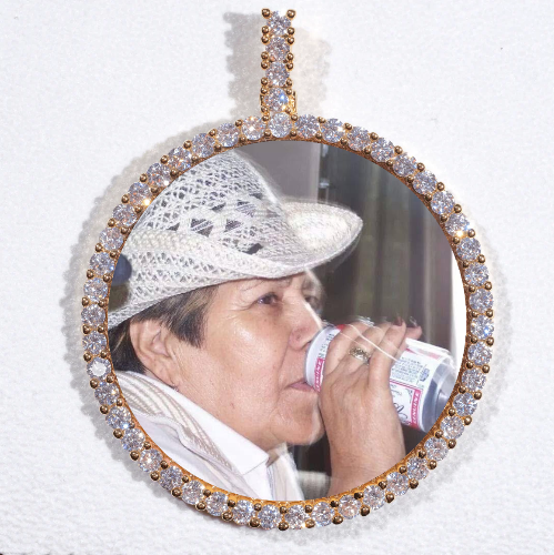 LARGE 3D CIRCLE CUSTOM PICTURE PENDANT